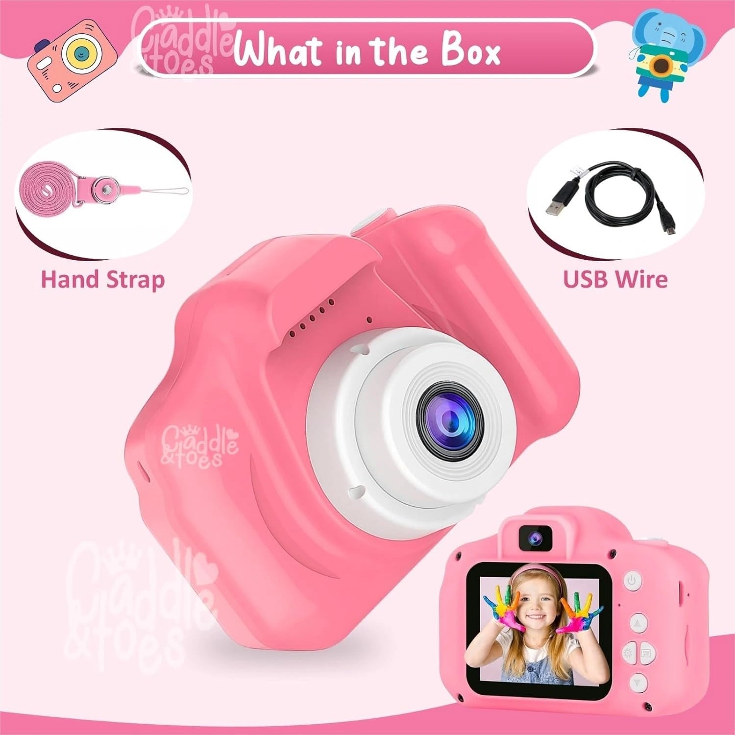 Children's Digital Camera toy for kids with colorful design, easy-to-use controls, photo and video recording features.