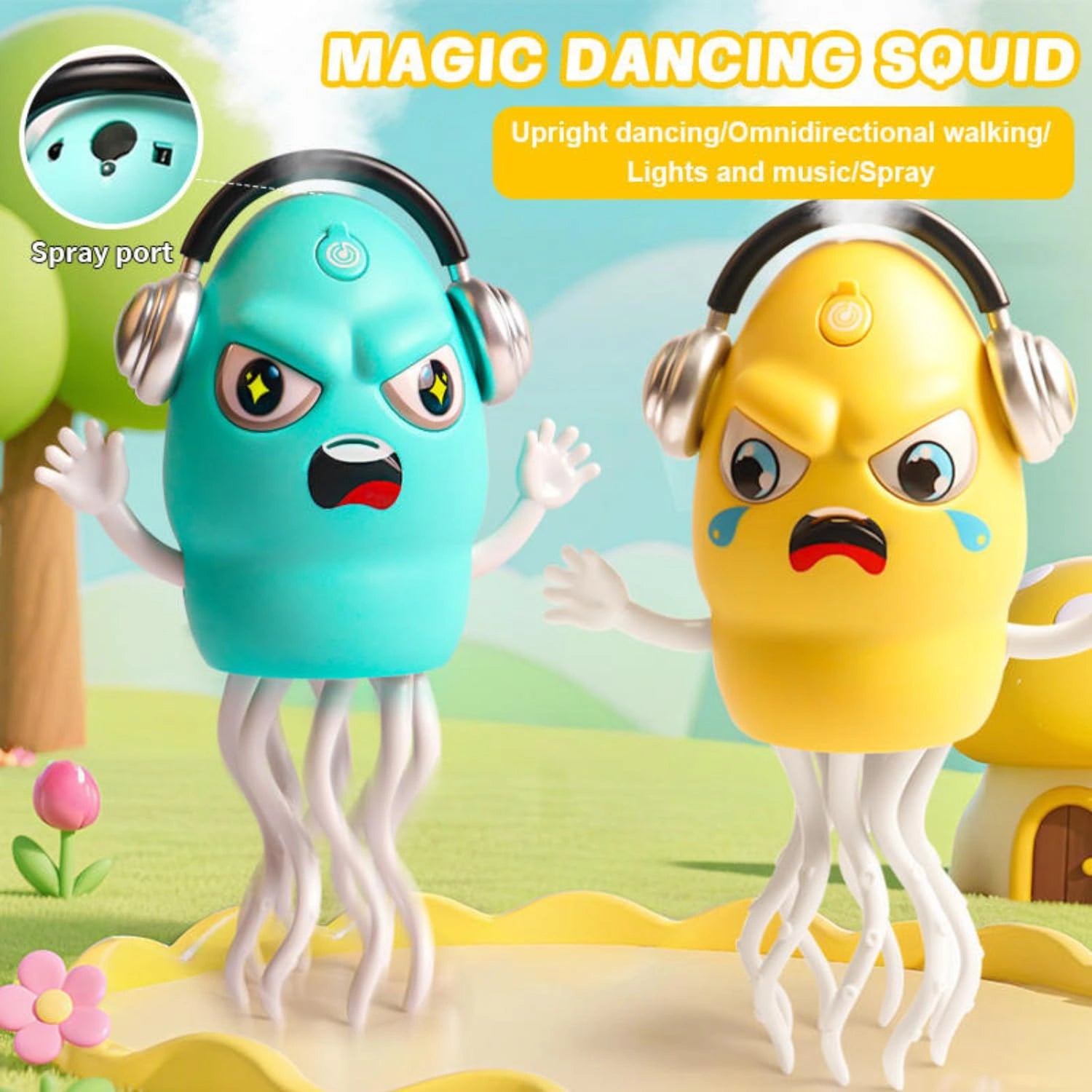 Musical Walking Octopus Toy with Smoke Spray, LED Lights, Sound, Dancing & Obstacle Avoidance for Kids | Toy Trendz JJR Mart