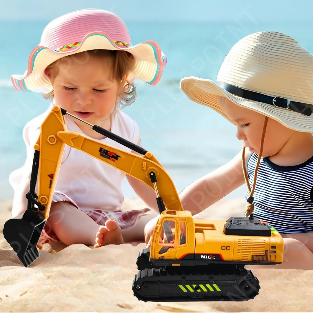 PLUSPOINT Musical Excavator Truck Toy with 360 Rotating Arm, Light and Music | Construction Vehicle for Kids | Toy Trendz JJR MART