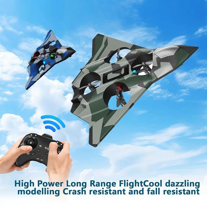 2.4GHz Remote Control Airplane with LED Lights, 360° Stunt Flying Glider, EPP Foam RC Plane for Kids, Beginners and Adults available at JJR Mart Toy Trendz.