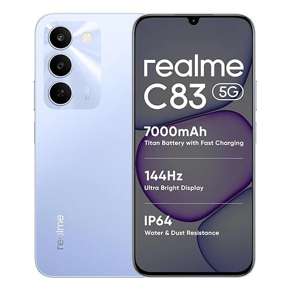 realme C83 5G smartphone with 7000mAh Titan Battery, 144Hz Ultra Bright Display, Dimensity 6300 5G processor, 6GB RAM and 128GB storage