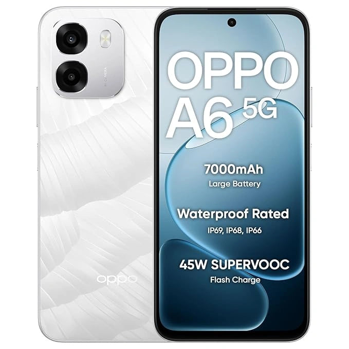 OPPO A6 5G 4GB RAM 128GB Storage Smartphone with 7000mAh Battery, 120Hz Display and 50MP AI Camera | JJR Mobiles JJR Mart