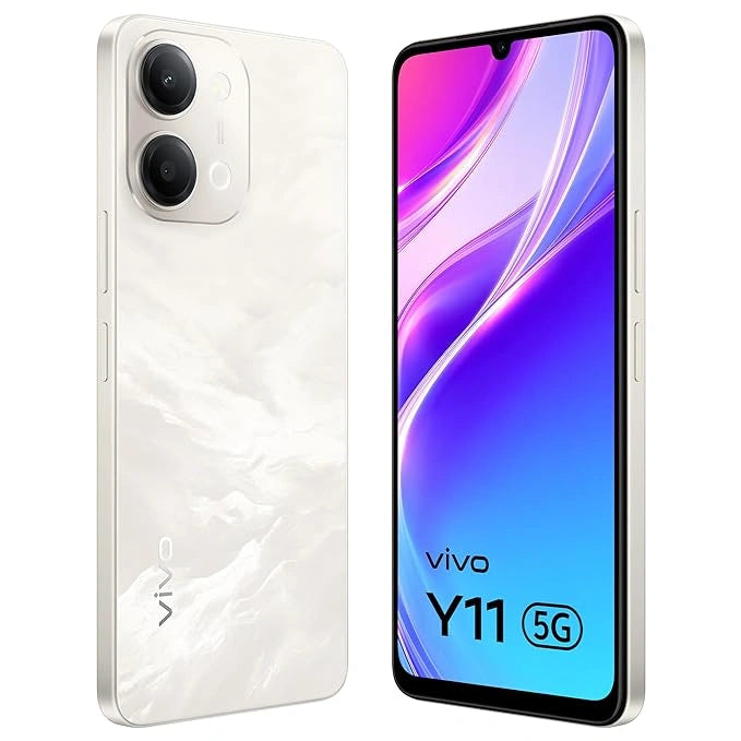 VIVO Y11 5G smartphone in black color with dual rear camera, large HD+ display and sleek design available at JJR Mobiles on JJRMart