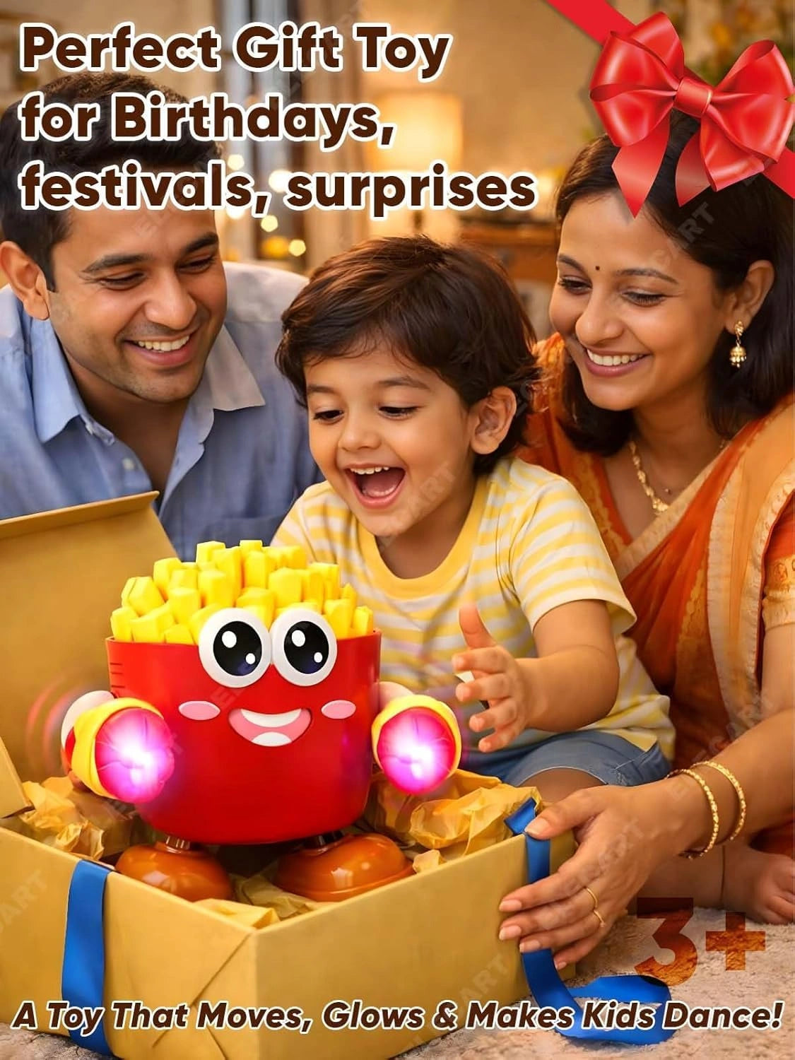Interactive Musical French Fries Toy with Lights, Music, Talking & Voice Recording for Kids | Toy Trendz JJR Mart