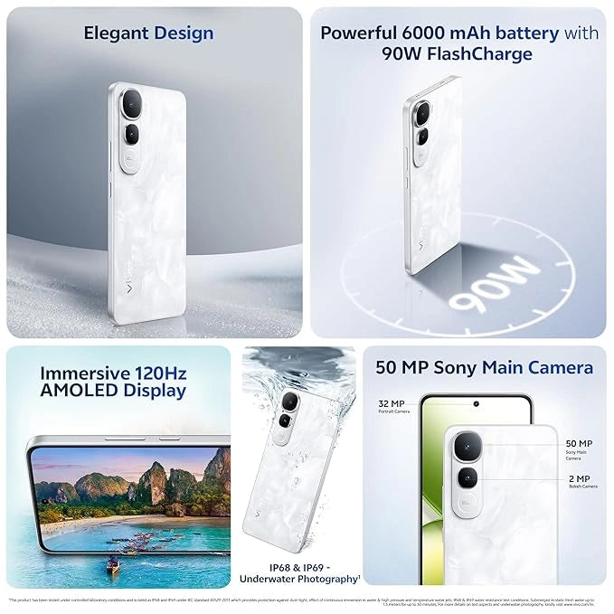 Vivo Y400 5G Pearl White 8GB RAM 128GB Storage smartphone available at JJR Mobiles JJR Mart