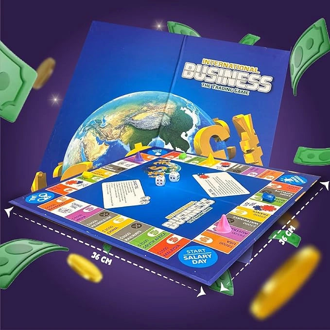 International Business Trading Board Game with Money, Dice, Playing Tokens and Property Cards | Toy Trendz by JJR MART