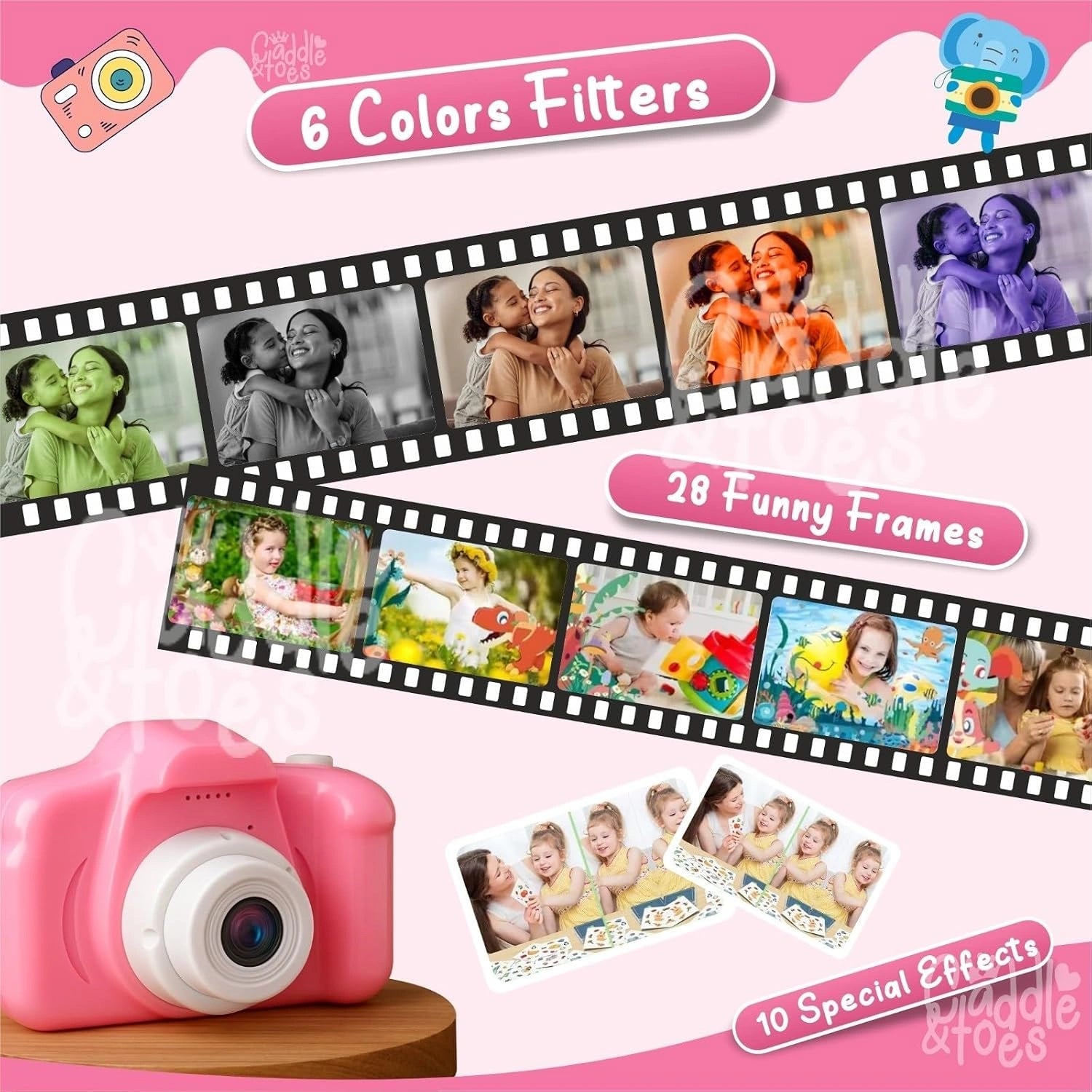 Children's Digital Camera toy for kids with colorful design, easy-to-use controls, photo and video recording features.