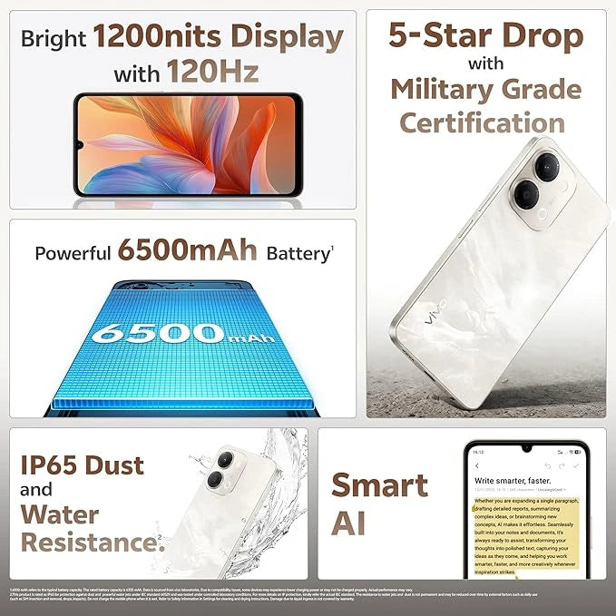 VIVO Y11 5G smartphone in black color with dual rear camera, large HD+ display and sleek design available at JJR Mobiles on JJRMart