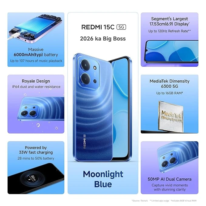 Redmi 15C 5G 4GB RAM 128GB