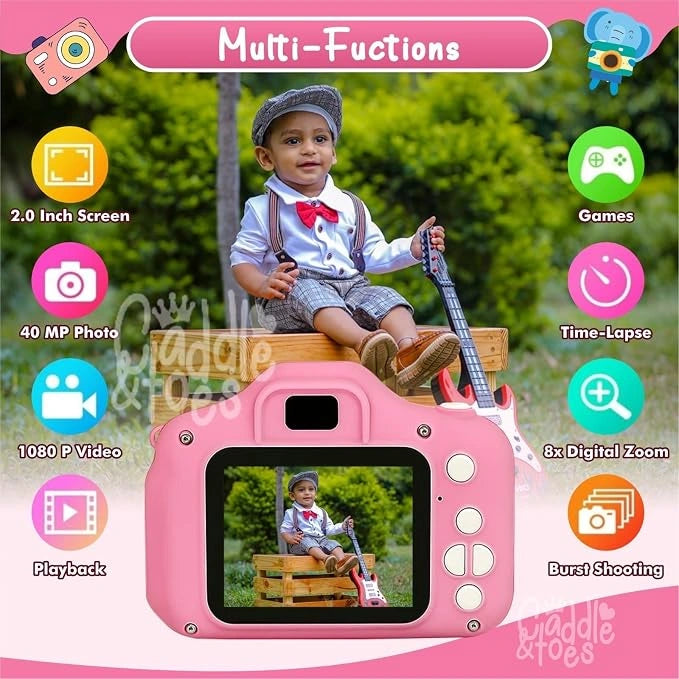 Children's Digital Camera toy for kids with colorful design, easy-to-use controls, photo and video recording features.
