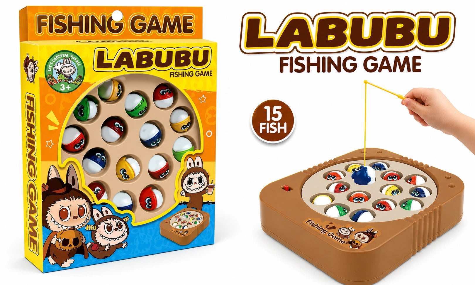 Labubu Fishing Game Toy with 15 Colorful Fish and Fishing Rod | Toy Trendz by JJR MART