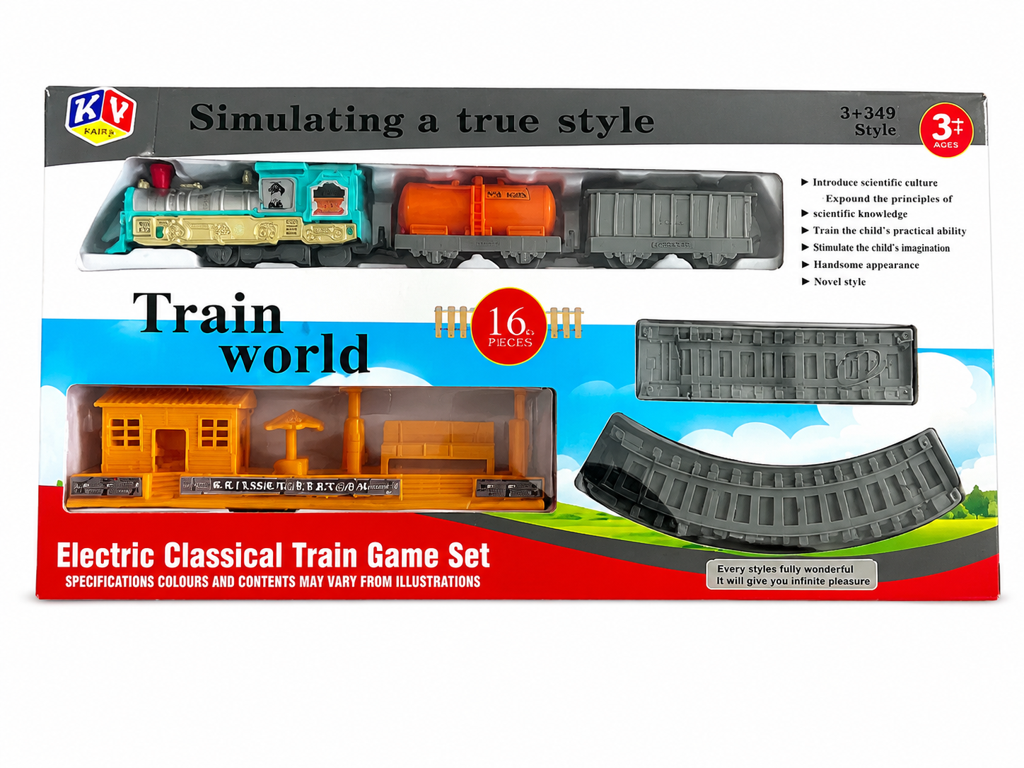 Electric Classical Train Game Set with Engine, Coaches and Railway Track | Toy Trendz by JJR MART