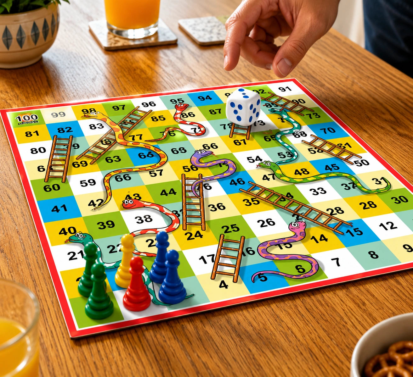 Ludo Master Board Game with Snakes and Ladders, Dice and Playing Tokens | Toy Trendz by JJR MART