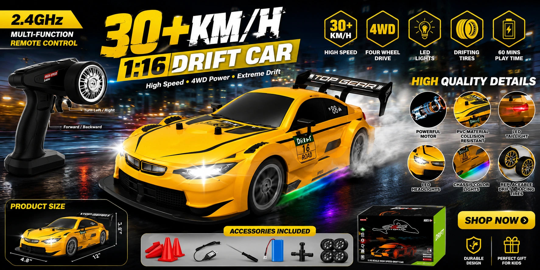 4WD Drift RC Racing Car for Kids
