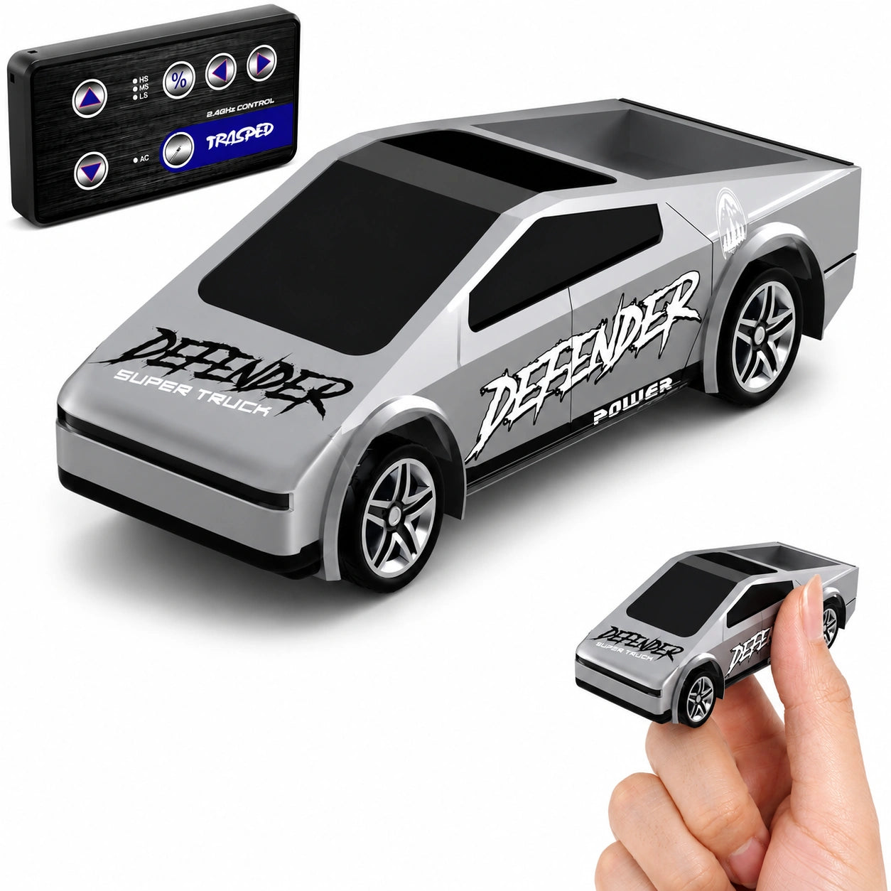 Mini RC Car 2.4GHz remote control metal toy car with controller, alloy body, lighting effects and speed control for kids age 6+ available at Toy Trendz and JJR Mart