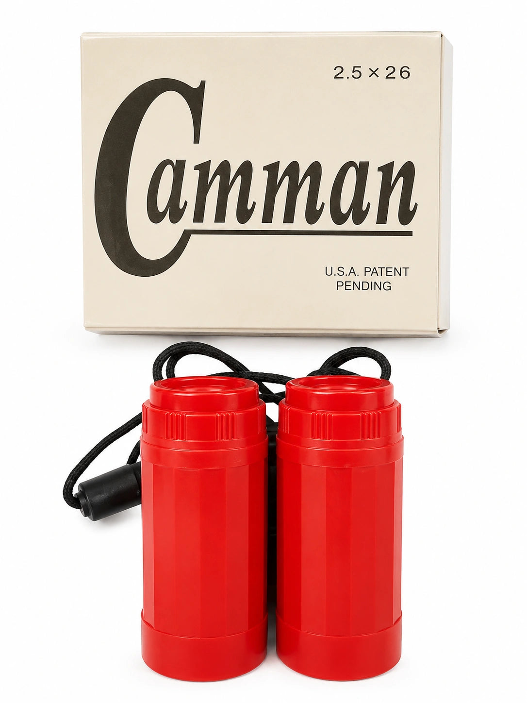 Camman toy binoculars 2.5x26 for kids with lightweight design, neck strap, and outdoor exploration play.