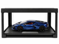 1:24 scale blue sports supercar die-cast model with detailed interior, premium finish, and collectible display case.