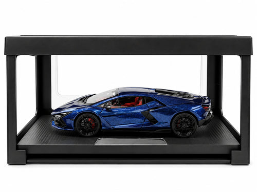 1:24 scale blue sports supercar die-cast model with detailed interior, premium finish, and collectible display case.