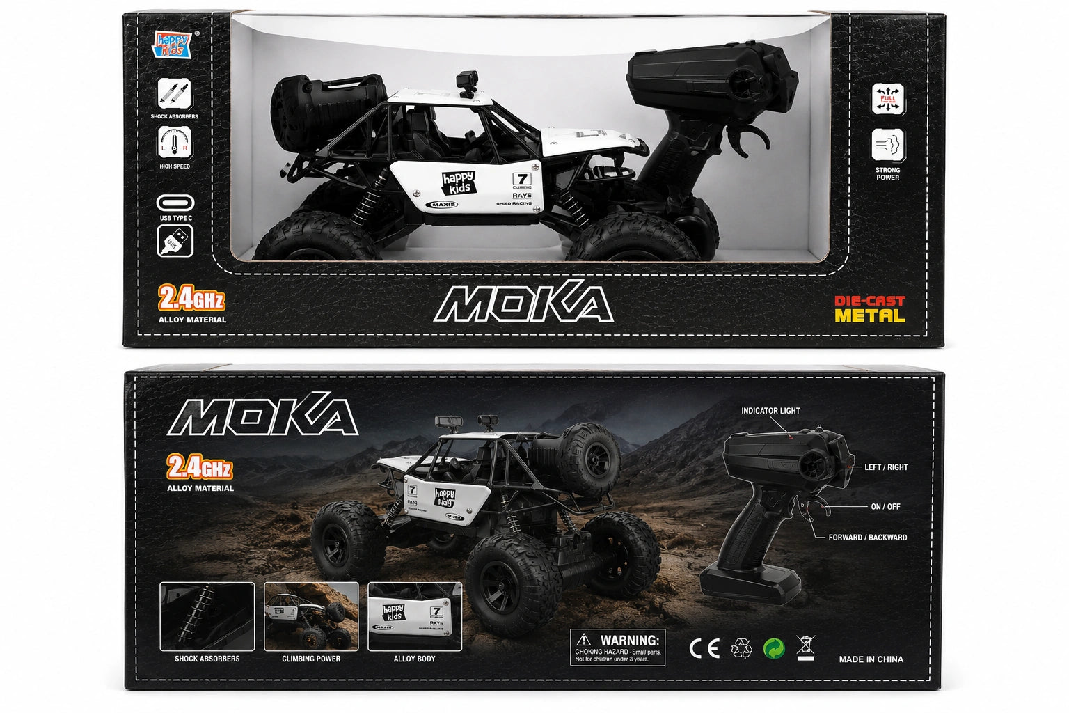 MOKA 2.4GHz remote control off-road toy car with die-cast metal body and controller – available at Toy Trendz by JJR Mart.