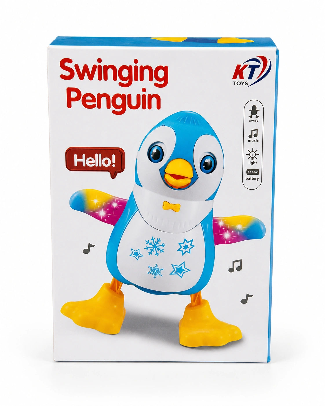Swinging Penguin musical dancing toy with colorful lights and sound for kids from Toy Trendz JJR Mart.