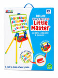 Deluxe Magnetic Little Master educational board toy with alphabets, numbers, chalk box, and stand on white background from Toy Trendz JJR Mart.