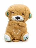 Soft breathing teddy bear plush toy with sleeping eyes design for kids