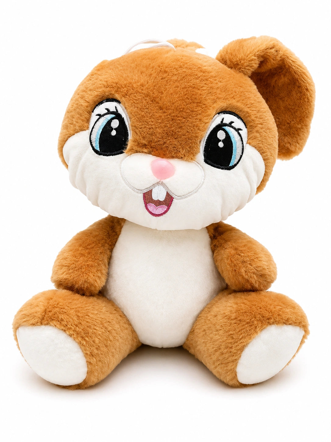 Cute brown bunny plush soft toy with big eyes for kids
