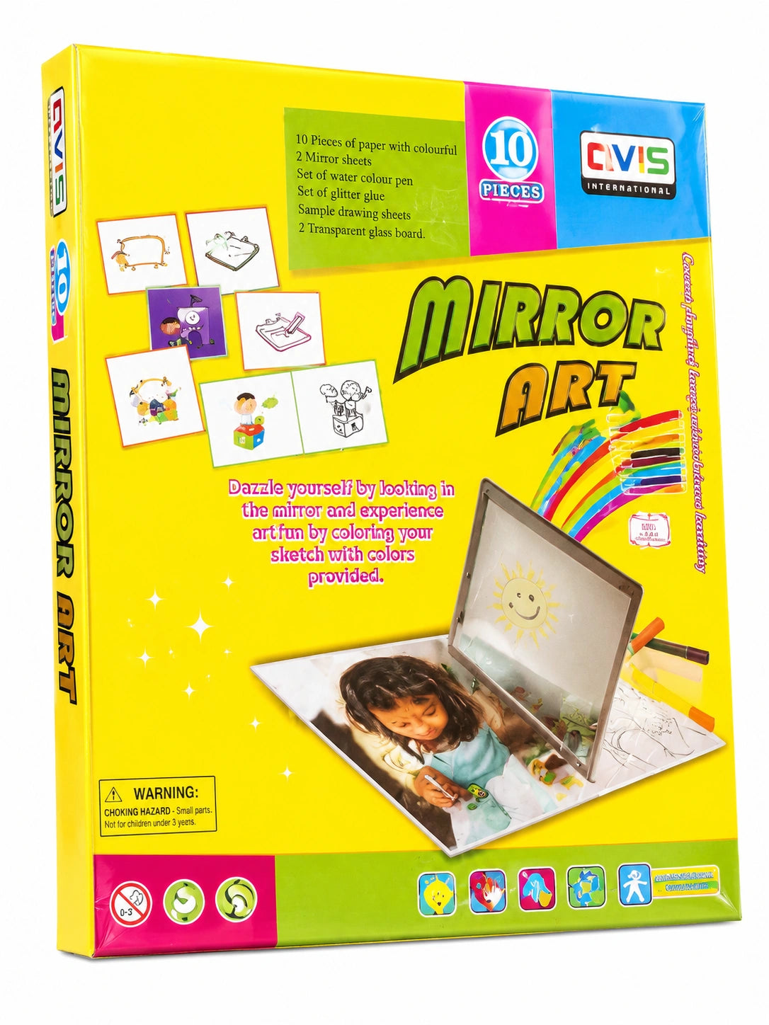 Mirror Art creative drawing and coloring activity kit for kids with mirror sheets, sketching tools, and fun educational art activities, available at Toy Trendz by JJR Mart Thoothukudi.