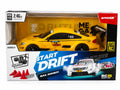 4WD drift remote control racing car toy with 2.4GHz control, stylish yellow sports car design, extra tires, and drifting features for kids age 6+, available at Toy Trendz by JJR Mart Thoothukudi.