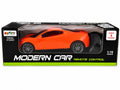 Modern remote control sports car toy with stylish orange racing design, handheld controller, and 1:18 scale model for kids age 4+, available at Toy Trendz by JJR Mart Thoothukudi.
