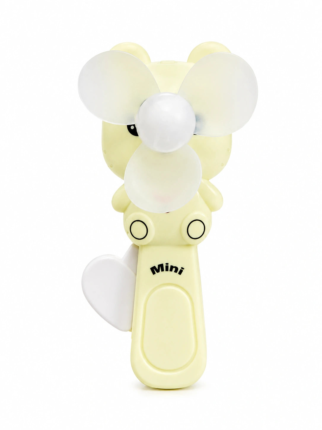 Cute mini bear hand fan toy on white background for kids