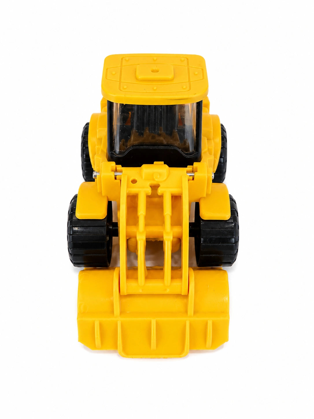 
Yellow mini loader construction toy for kids with moving wheels and front bucket from Toy Trendz JJR Mart