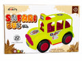 Colorful safari bus friction toy with zoo sound for kids