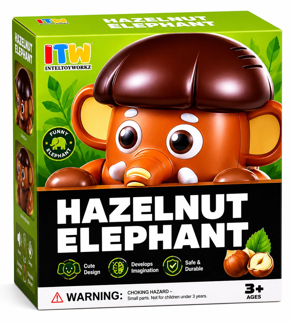 Hazelnut Elephant educational toy for kids featuring elephant-themed interactive gameplay, colorful design, and learning activities suitable for children aged 3 years and above.