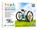 14-in-1 Educational Solar Robot DIY kit with solar-powered robot models, STEM learning activities, and hands-on robotics construction for kids aged 8 years and above.