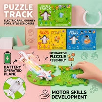 Puzzle Track Electric Rail Journey DIY Airplane Puzzle Toy for Kids | Toy Trendz by JJR MART