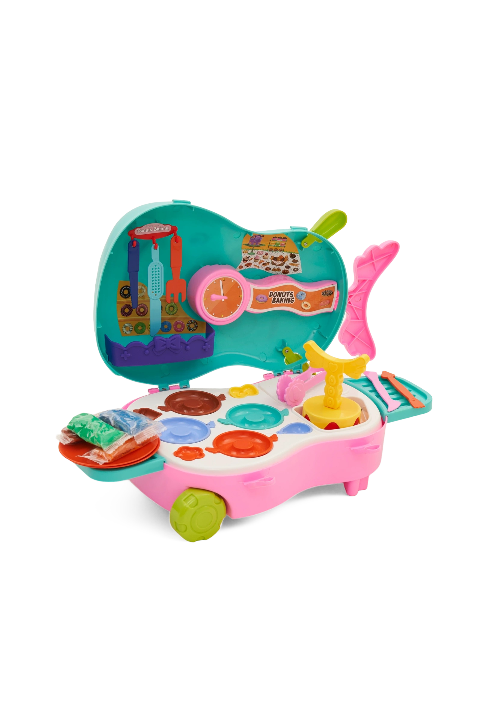 Kids Donut Baking Kitchen Play Set with Portable Suitcase | Toy Trendz by JJR MART