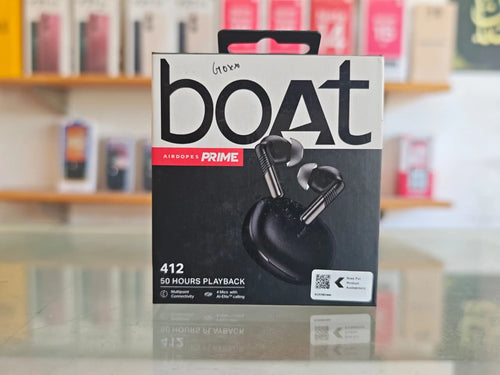 boAt Airdopes Prime 412 wireless earbuds box at JJR Mobiles showroom