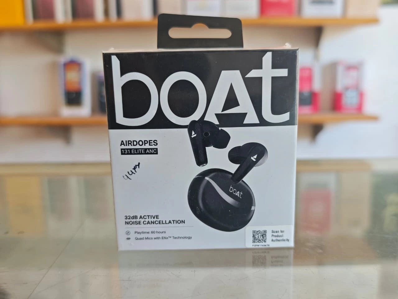 boAt Airdopes 131 Elite ANC black wireless earbuds box at JJR Mobiles showroom