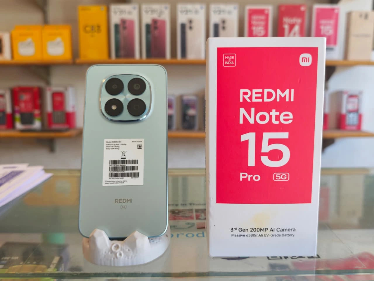 REDMI Note 15 Pro 5G Mirage Blue smartphone with 200MP OIS camera, AMOLED display, 8GB RAM and 256GB storage