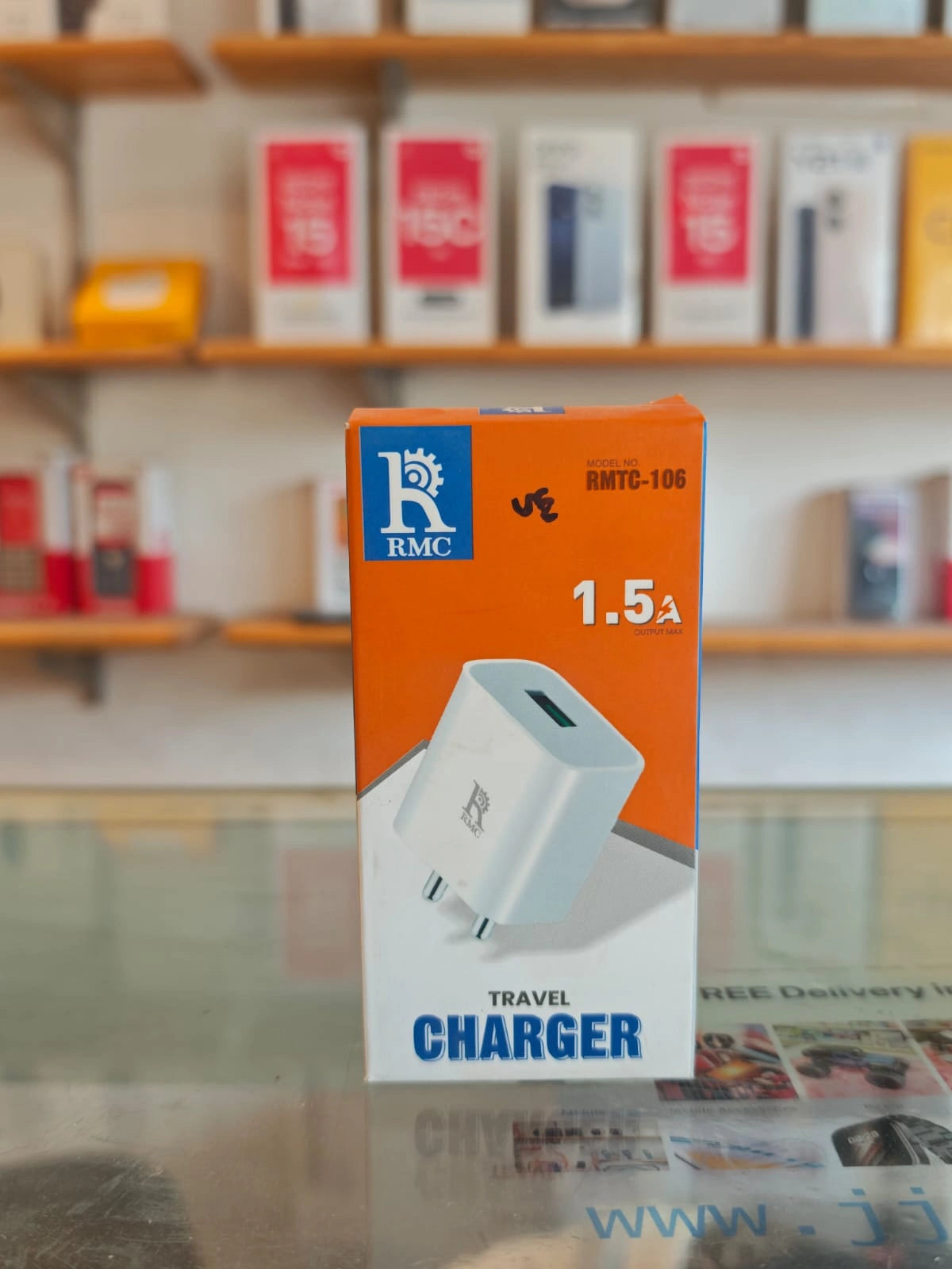 RMC 1.5A travel charger USB mobile adapter white charger for smartphones at JJR Mart