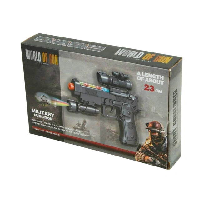 Military Light and Sound Toy Gun with Scope for Kids | Toy Trendz by JJR Mart